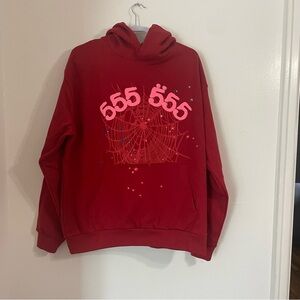 NWT Sp5der Worldwide Web Hoodie in Red | Size: Various
